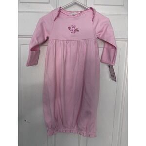 Bright Future Baby Girl Pink Bunny Embroidered Sleeper Gown 0-3 Months